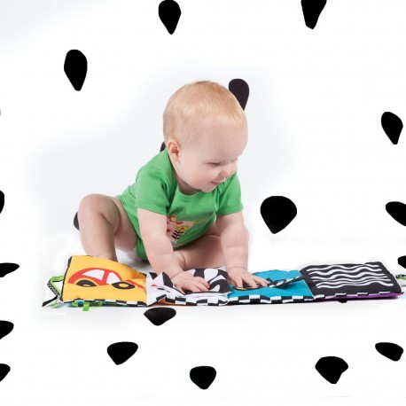 Negro blanco espejo tela libro juguete inspiración visual plegable libro de tela  bebé visión entrenamiento tela libro juguete