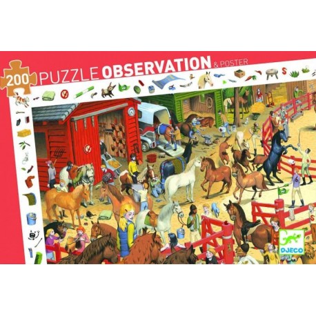 PUZZLE OBSERVACION EQUITACION 200 PIEZAS Djeco