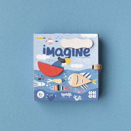 IMAGINE 4 PUZZLES DE 3 PIEZAS CON ENCAJES DE MADERA LONDJI