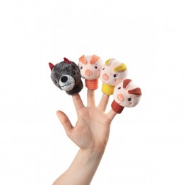 MARIONETAS DE DEDO EL LOBO Y LOS TRES CERDITOS