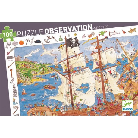 PUZZLE OBSERVACION LOS PIRATAS DJECO