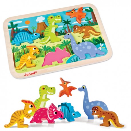 PUZZLE DE ENCAJE DINOSAURIOS Janod