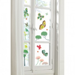 PEGATINAS DE VENTANA MARIPOSAS EN EL JARDÍN
