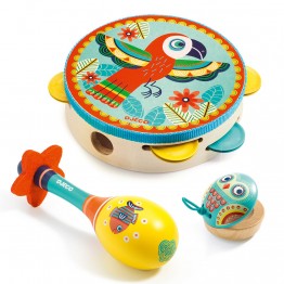 SET DE INSTRUMENTOS: PANDERETA, MARACA, CASTAÑUELA