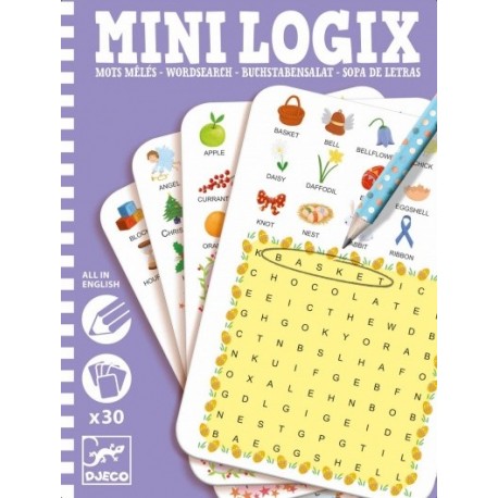 MINI LOGIX SOPA DE LETRAS EN INGLES DJECO JUEGO DE VIAJE